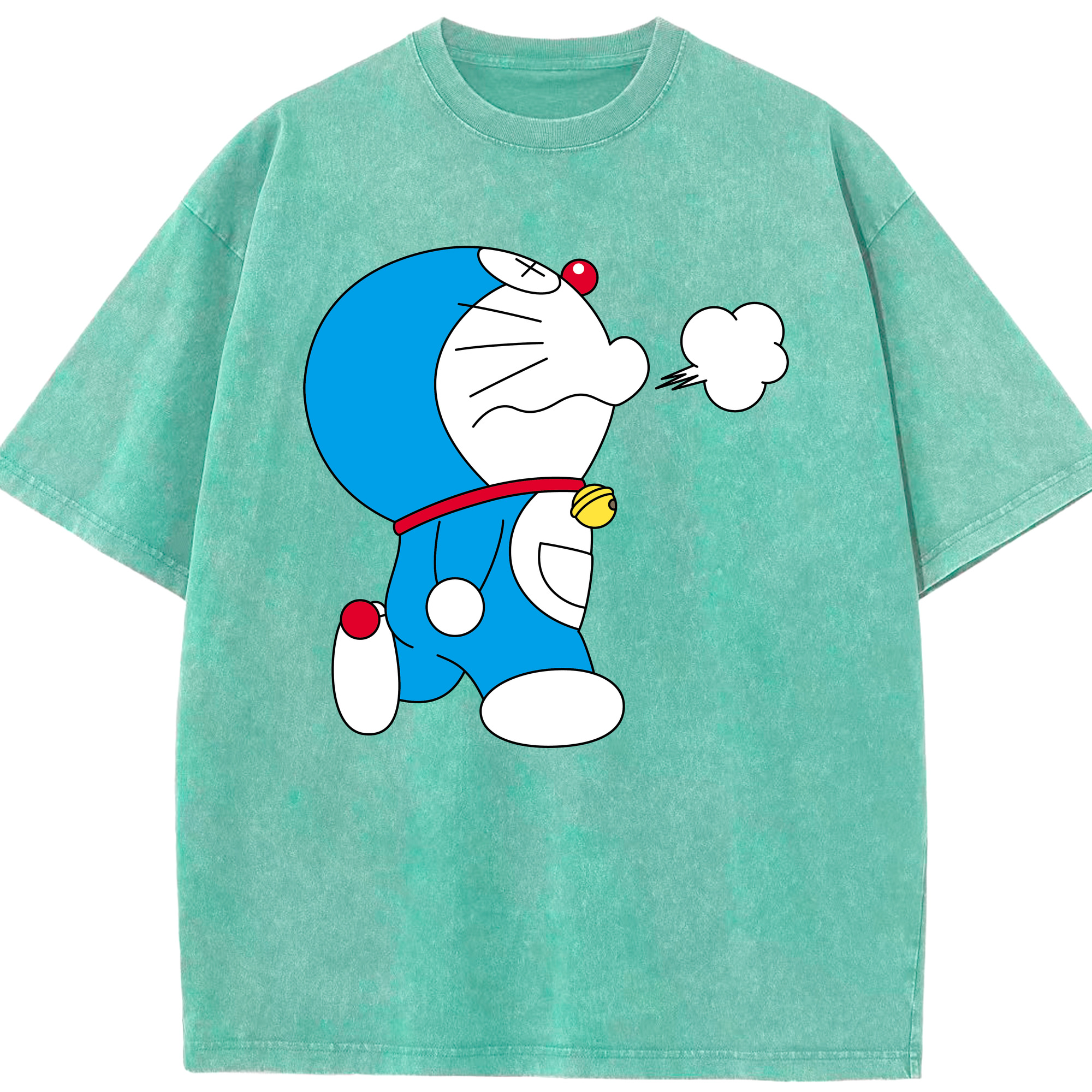 （画像用） ドラえもん Doraemon 綿100% ヴィンテージ風 半袖Tシャツ（フロントプリント）